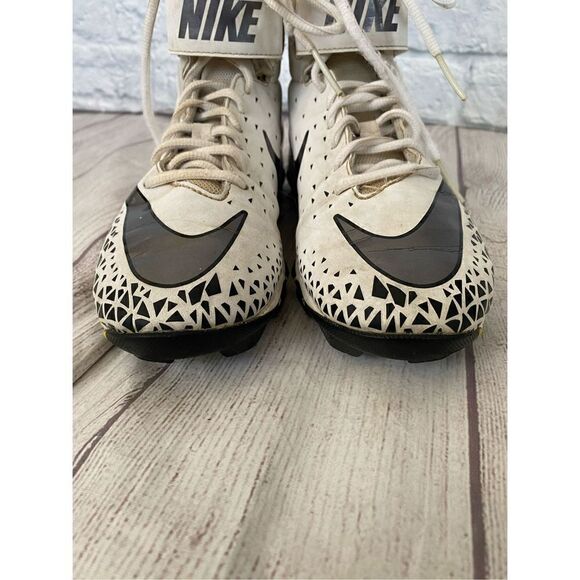 Nike fastflex boys youth 5 football cleats w/high ankle support white/grey - Picture 4 of 10
